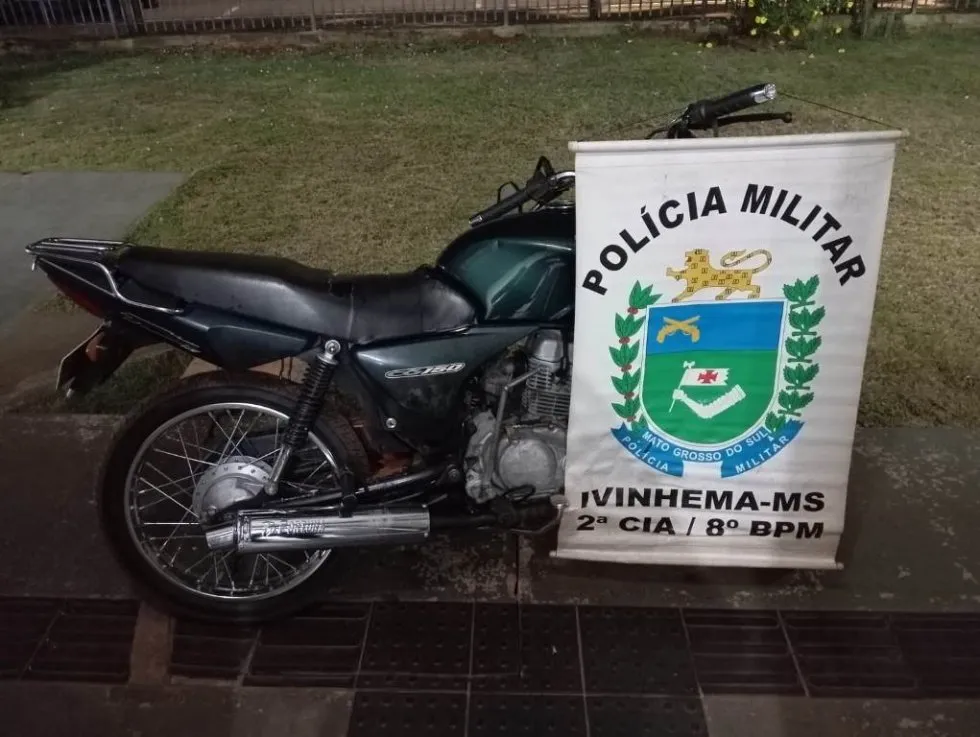IVINHEMA: Ação rápida da Polícia Militar resulta na recuperação de motocicleta furtada