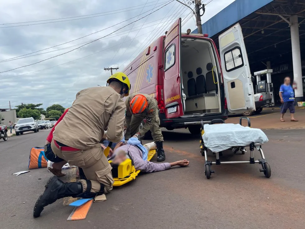 Acidente deixa motociclista ferido no Bairro Guiray em Ivinhema
